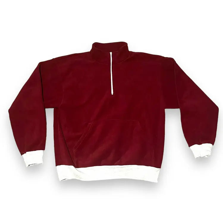 Los Angeles Apparel Quarter Zip Polar Fleece - Maroon (Large)