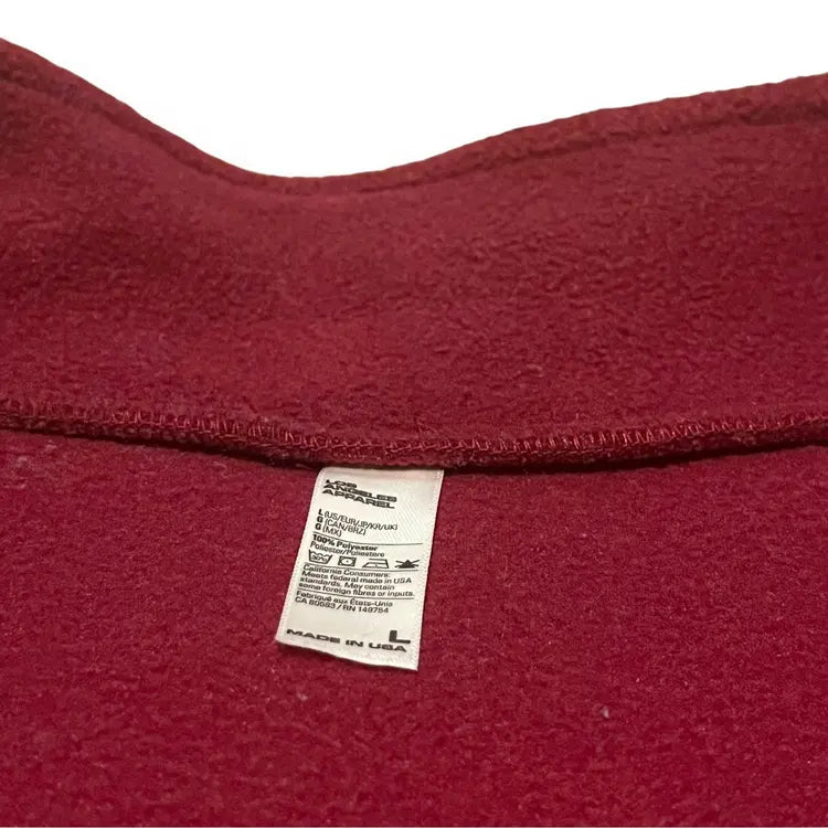 Los Angeles Apparel Quarter Zip Polar Fleece - Maroon (Large)