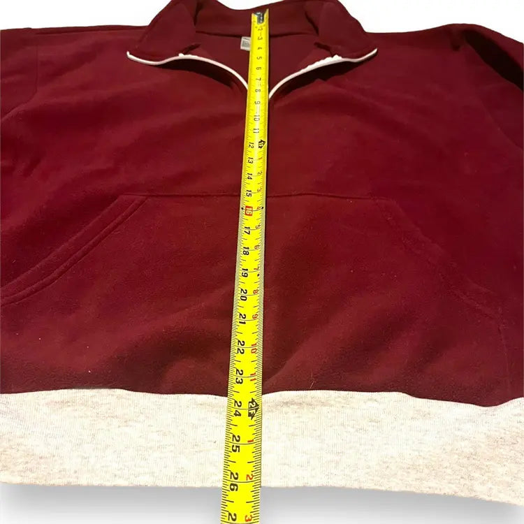Los Angeles Apparel Quarter Zip Polar Fleece - Maroon (Large)