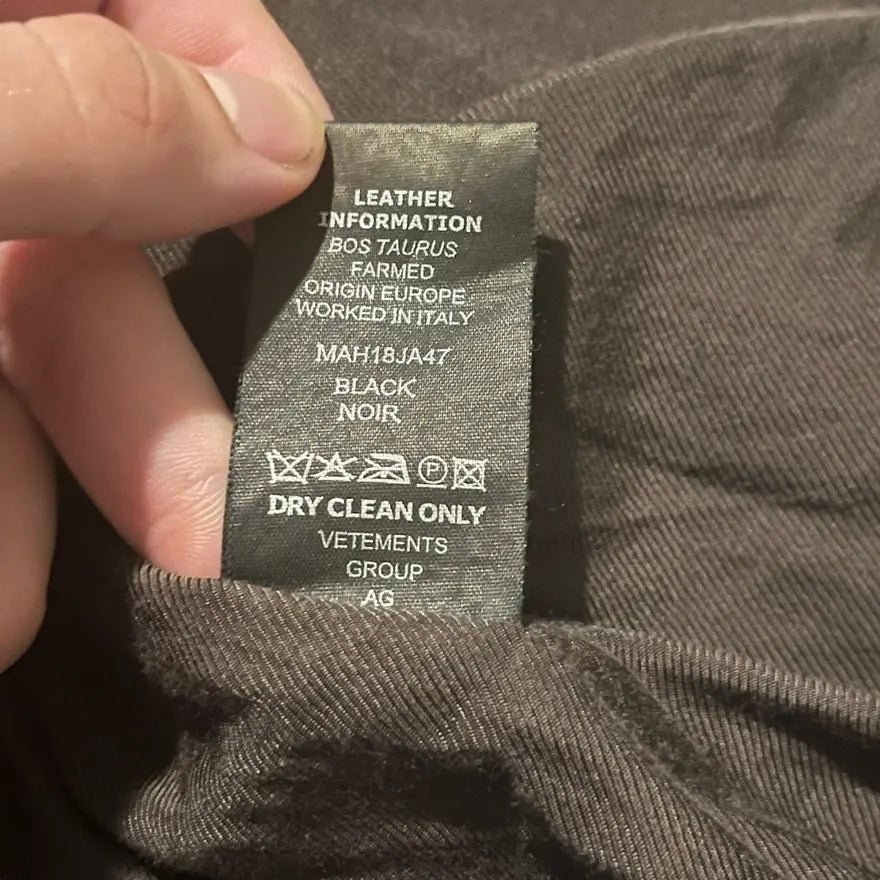 Vetements Perfecto Leather Jacket Exactitudes - AW17 (Large)