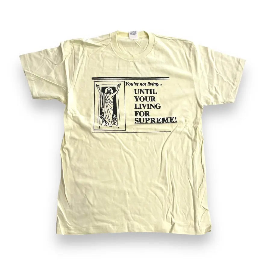 Supreme Living Supreme Jesus T-Shirt - Light Yellow (Large)