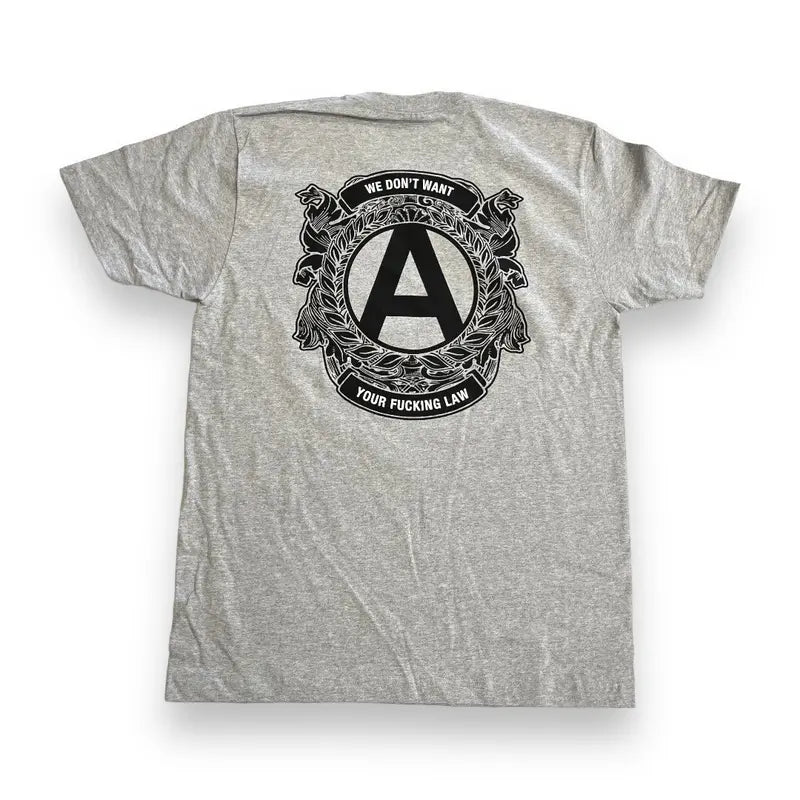 SAMPLE Supreme We Don't Want Your Law T Shirt - Grey (Large)