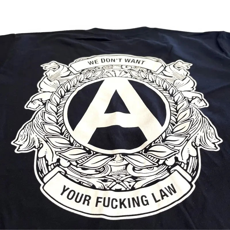 SAMPLE Supreme We Don't Want Your Law T Shirt - Black (Large)
