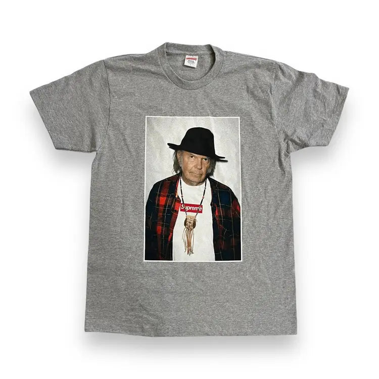 Supreme x Neil Young Portrait T Shirt - Heather Grey