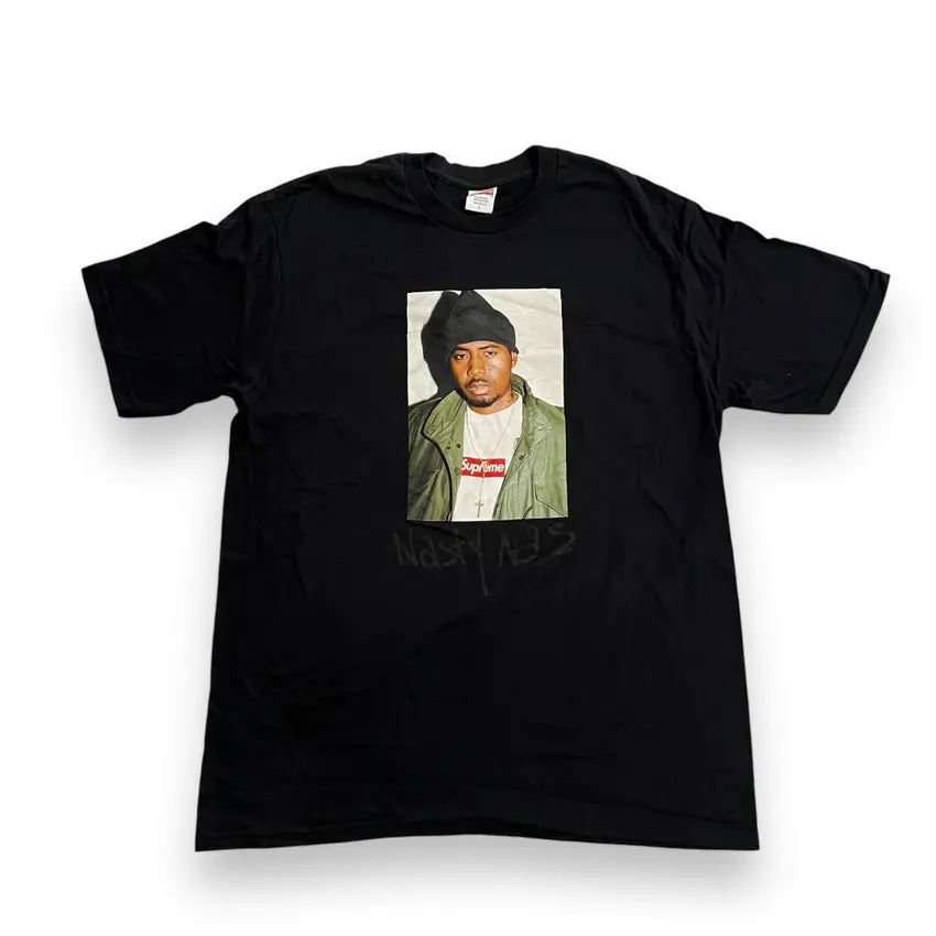 SAMPLE Supreme x Nas Portrait T Shirt - Black (Large)