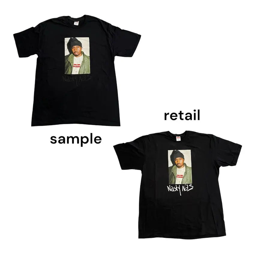 SAMPLE Supreme x Nas Portrait T Shirt - Black (Large)