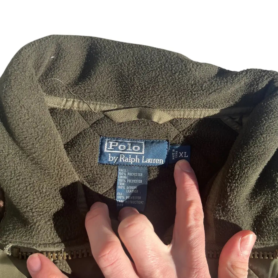 VINTAGE Polo Ralph Lauren Quilted Full Zip Bomber Jacket (XL)