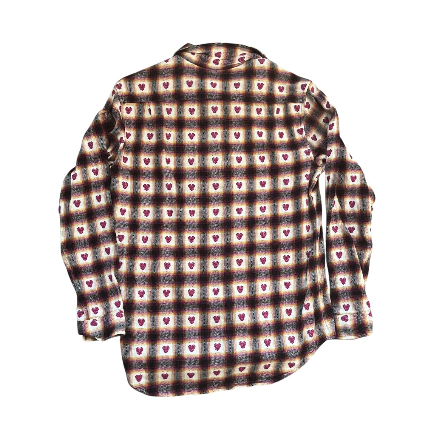 Supreme Hearts Button Down Flannel - Red (Large)