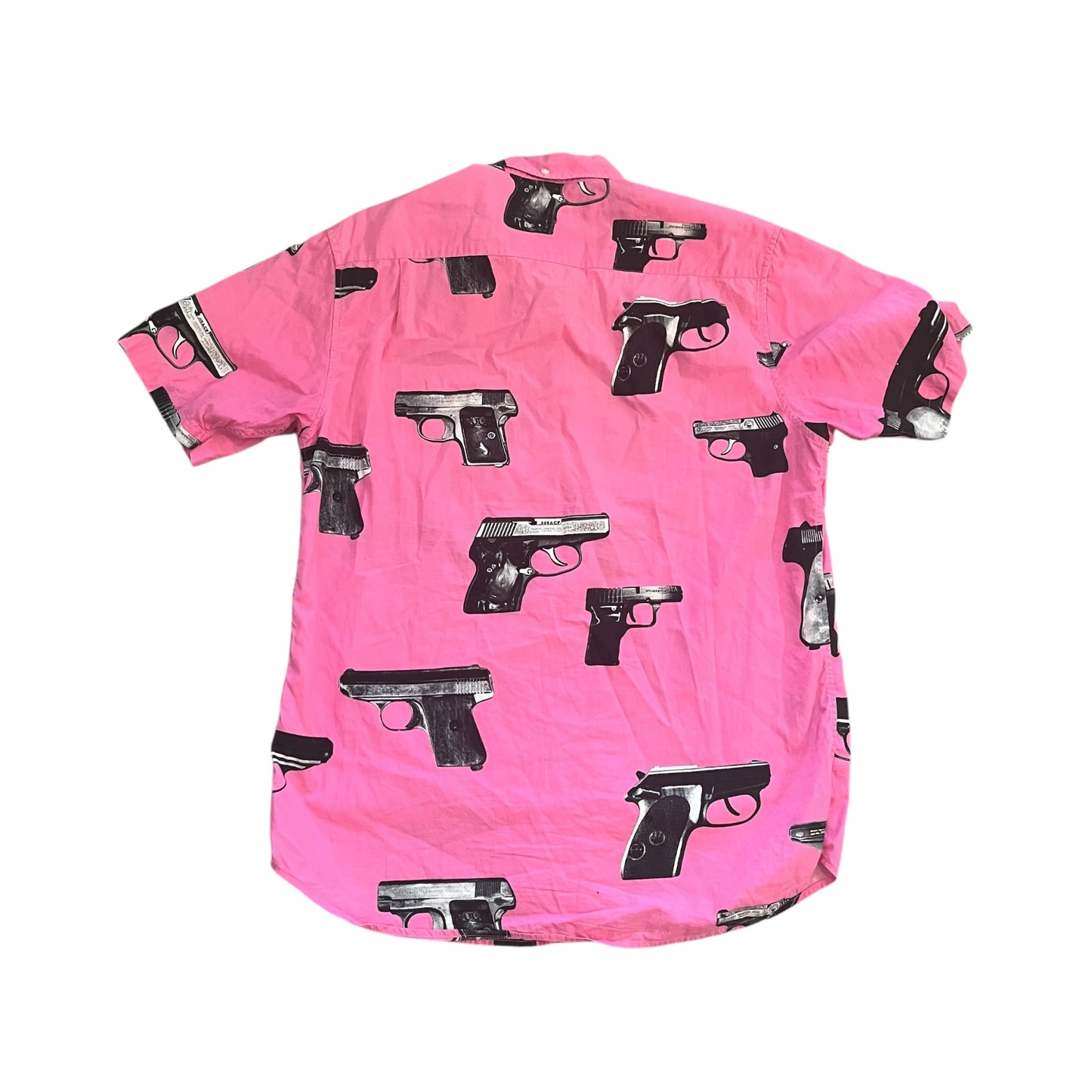 Supreme Guns Button Up Shirt - Pink (Large)