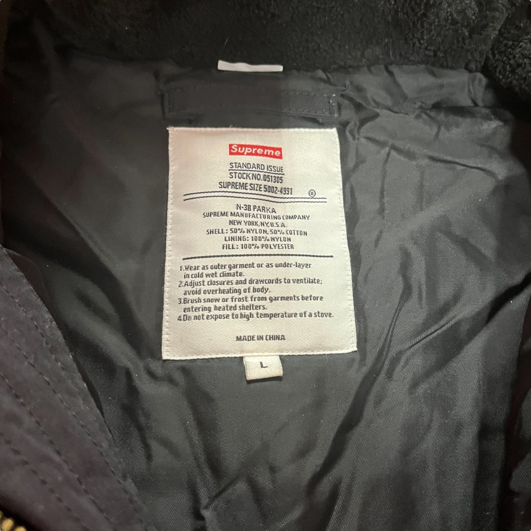 Supreme N-3B Parka Jacket - Black (Large)