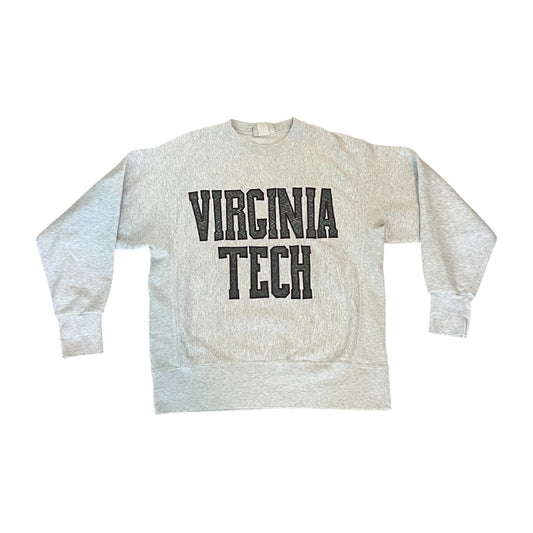 VINTAGE Virginia Tech Crewneck Sweatshirt - Grey (Large)