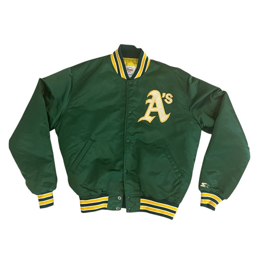 VINTAGE Oakland A's Satin Starter Brand Jacket (XL)