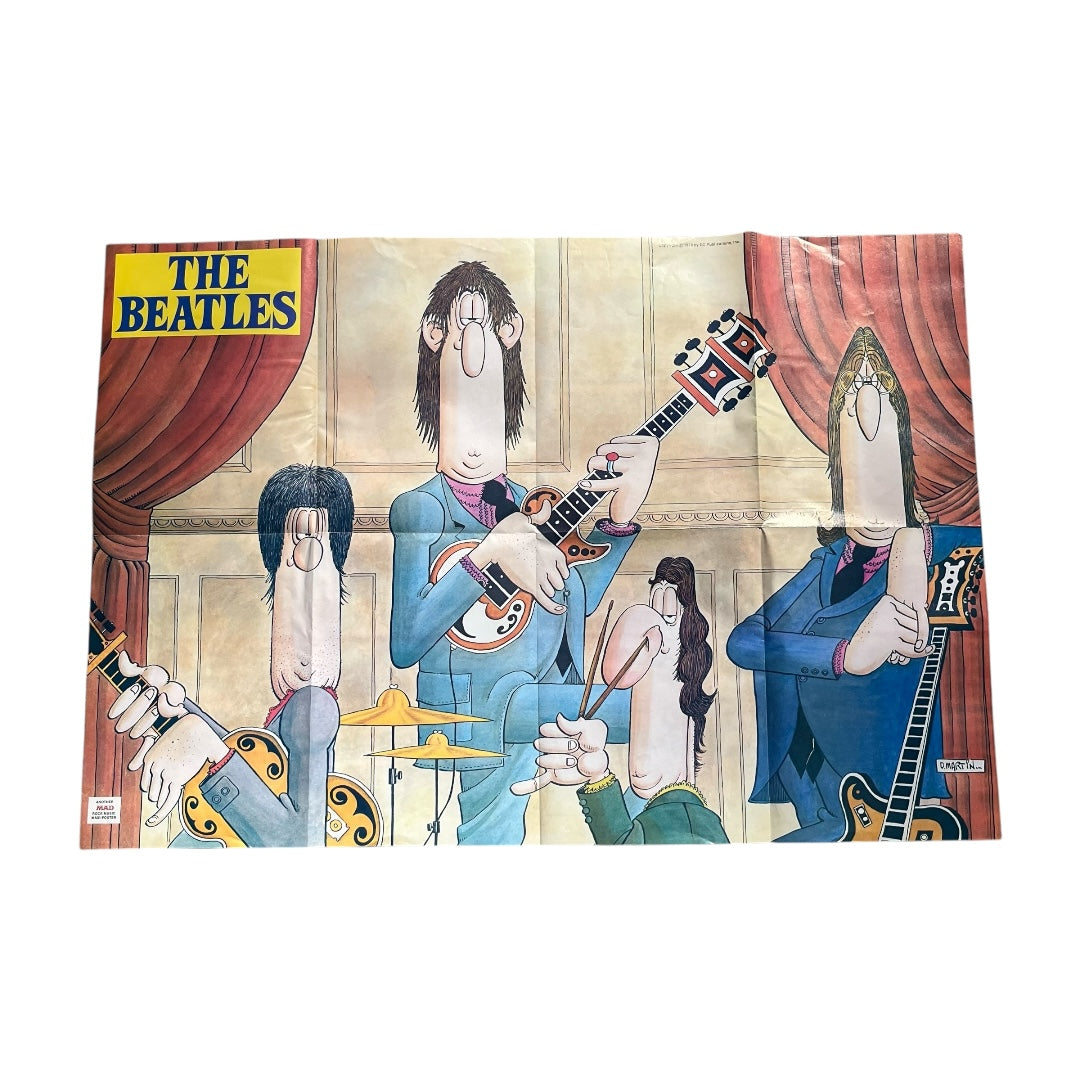 VINTAGE 1978 MAD Magazine Double-Sided Poster Beatles / Rock Stars (20x29)