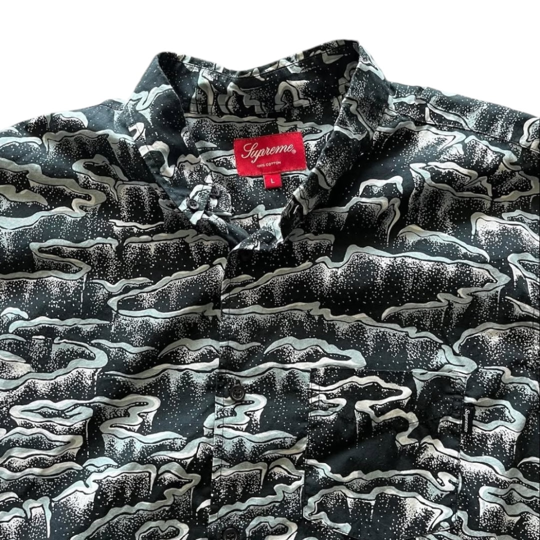 SAMPLE Supreme Waves Button Up Shirt - Navy (Large)