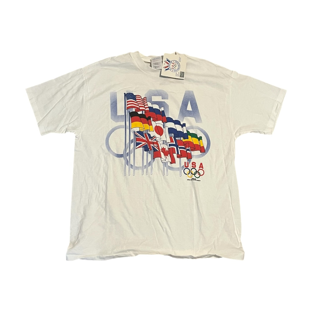 VINTAGE Olympics Flags T Shirt (XL)