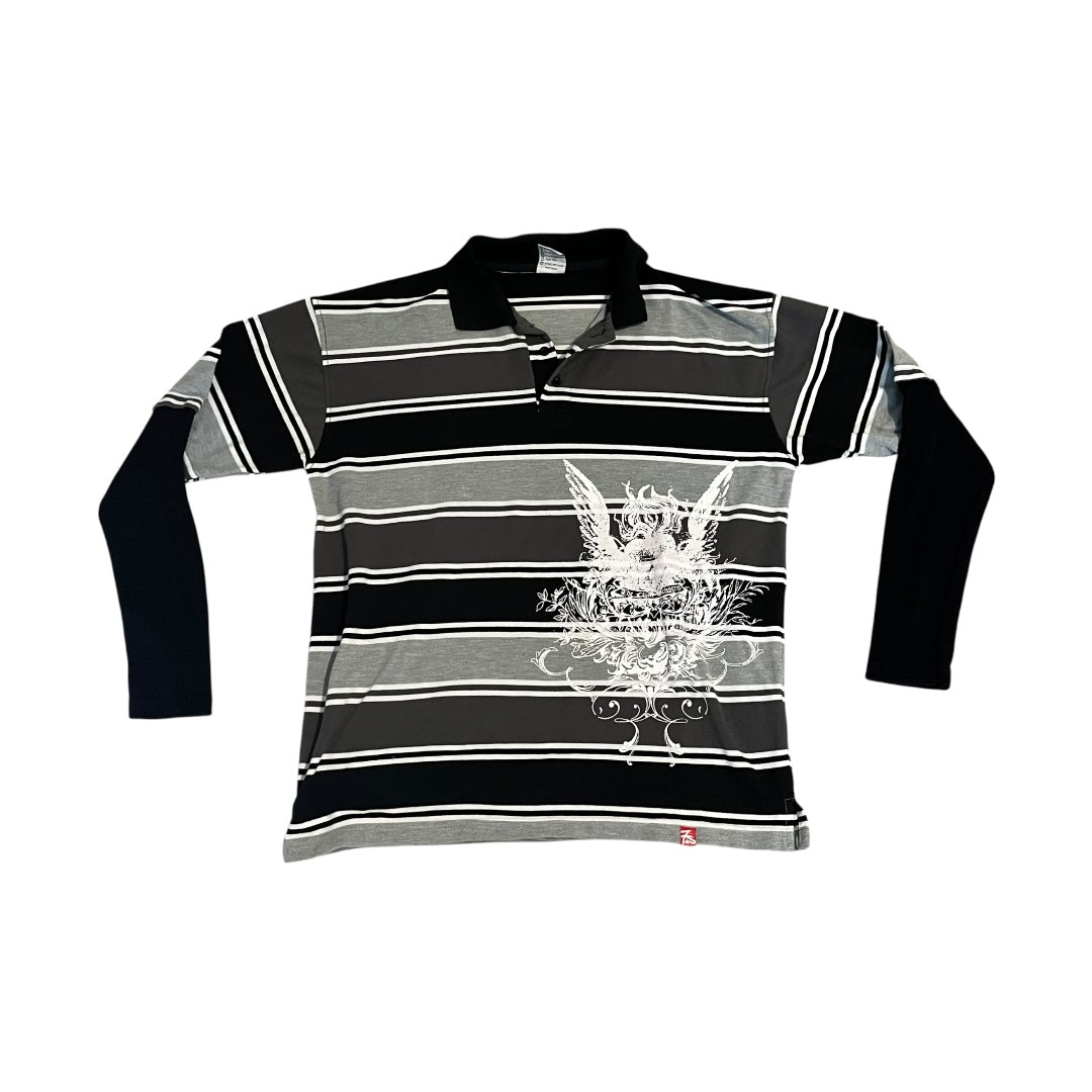 VINTAGE Seven7 by Seven Souls Double Layer Striped Shirt (Large)