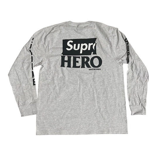 SAMPLE Supreme x ANTI HERO Long Sleeve T-Shirt - Heather Grey (Large)