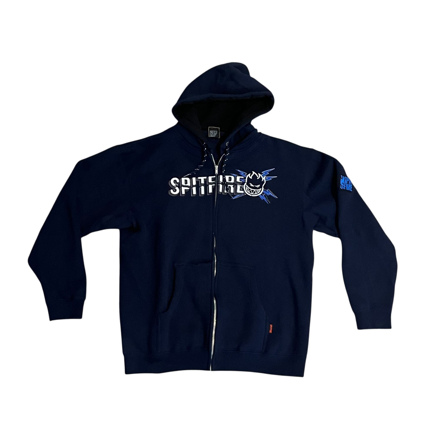 VINTAGE Spitfire Wheels Utility Skate Zip Up Hoodie (Large)