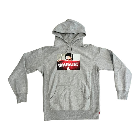 Supreme x The Clash Brigade Hoodie Sweatshirt - Heather Grey (Large)