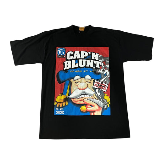 VINTAGE Cap'N Blunt Parody T Shirt (2XL)