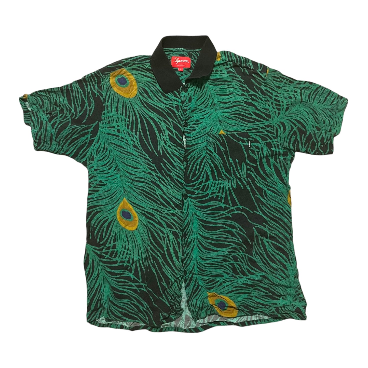 Supreme Peacock Rayon Shirt - Green (Large)