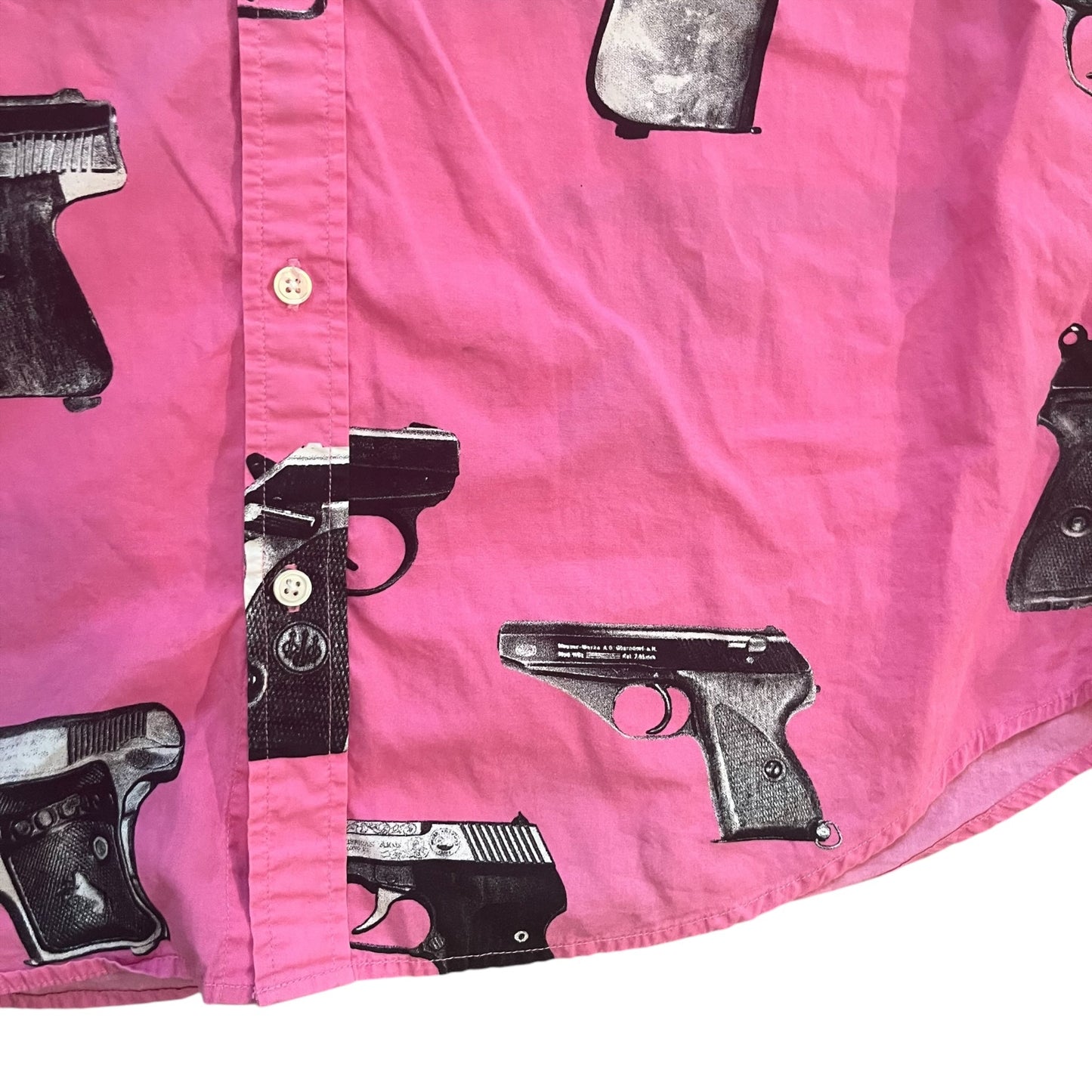 Supreme Guns Button Up Shirt - Pink (Large)