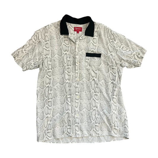 Supreme Snakeskin Rayon Shirt - White / White (Large)
