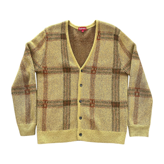 Supreme Plaid Mohair Cardigan - Yellow (Large)