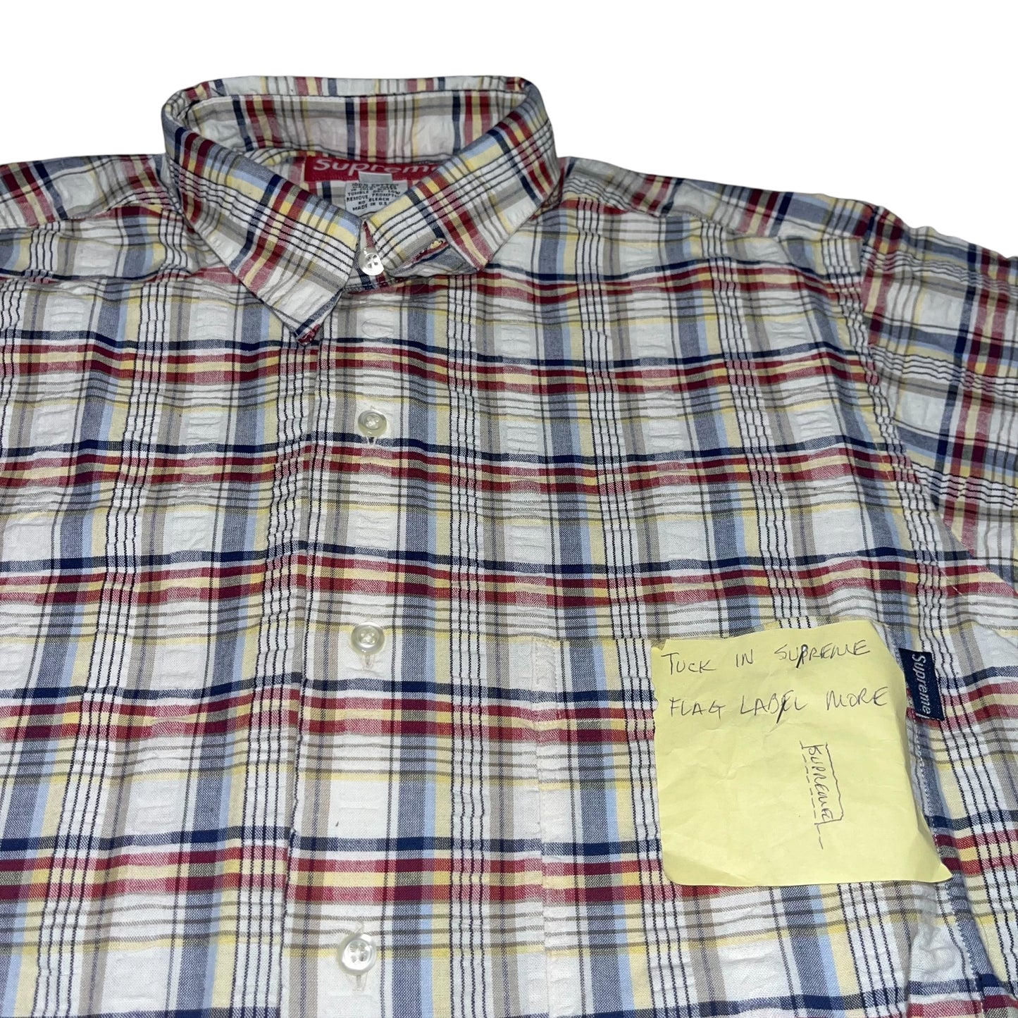 VINTAGE Supreme Plaid Button Up Shirt - 90s (Medium)