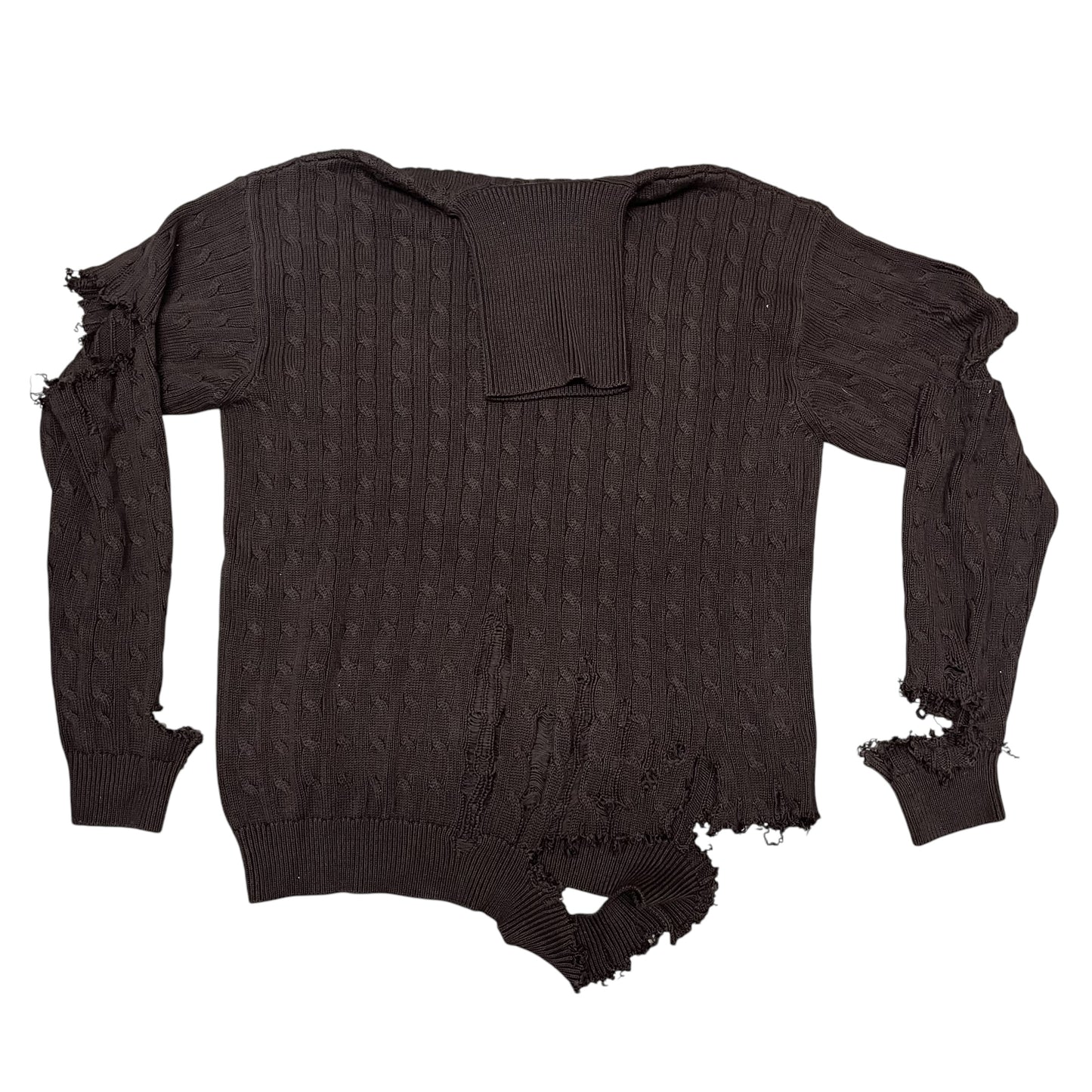 Balenciaga Destroyed Turtleneck Knit Sweater - Black (Size 3)