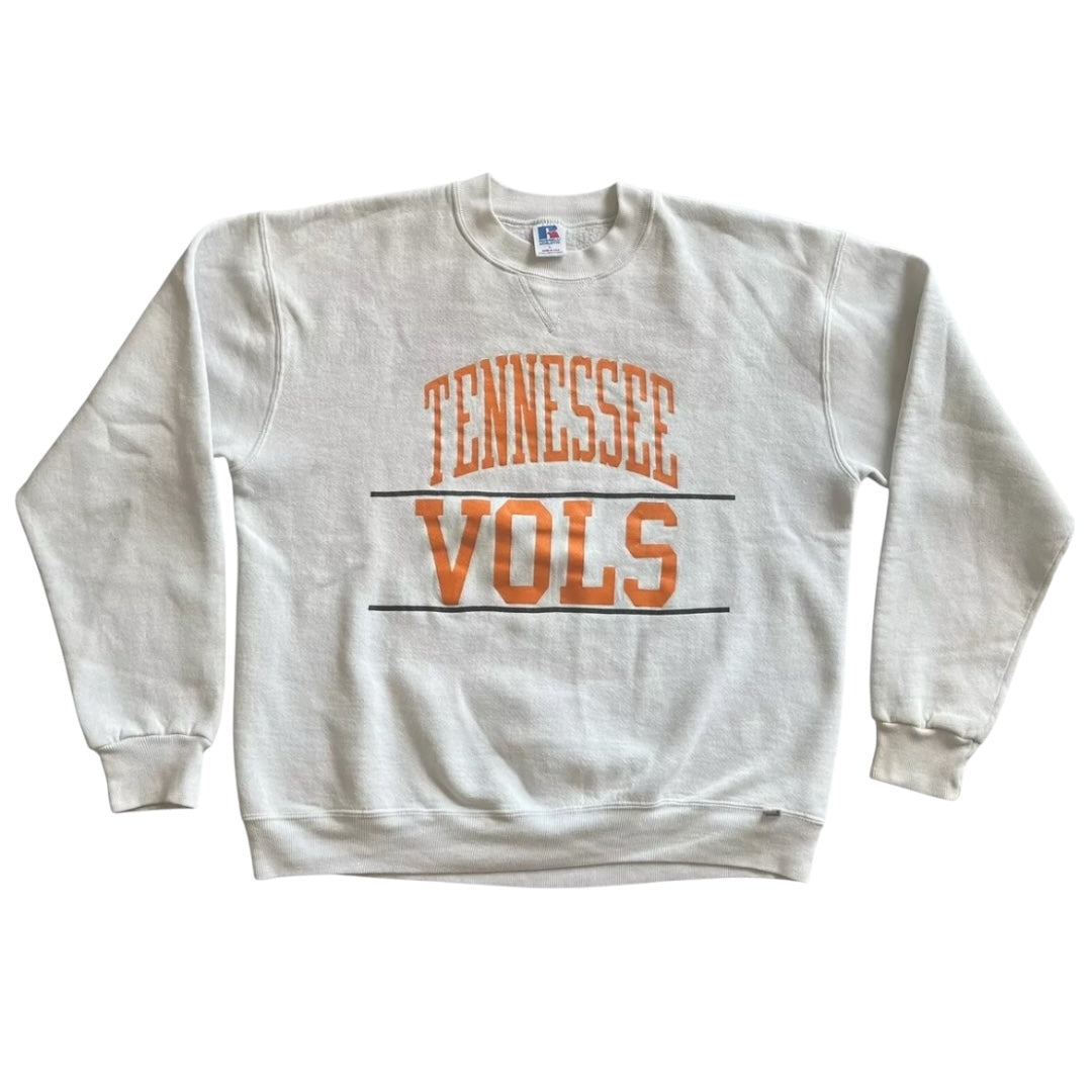 VINTAGE Russell Athletic Tennessee Volunteers Sweatshirt - White (Large)