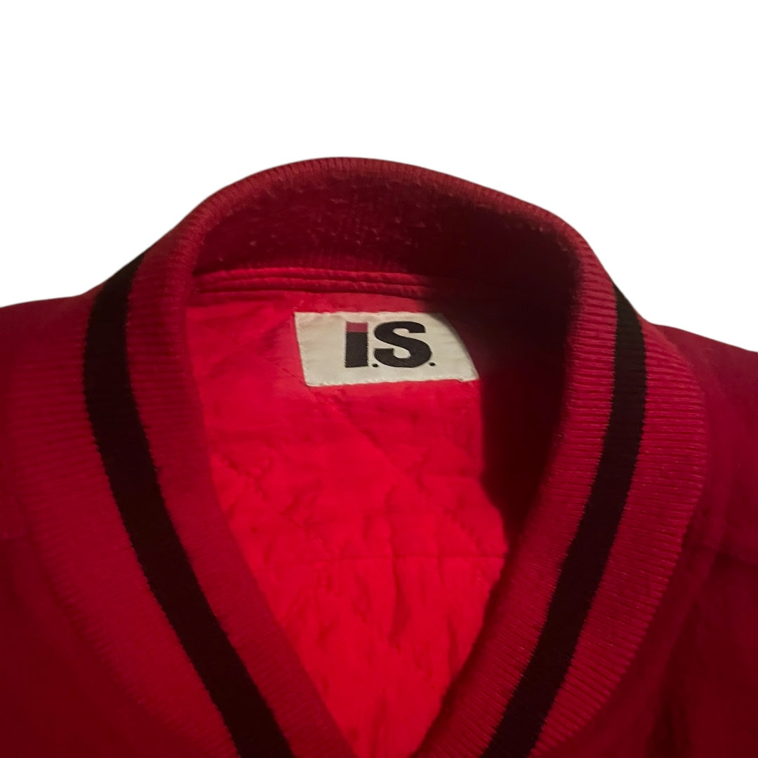 Issey Miyake Sport Wool Varsity Jacket - Black / Red (Medium)