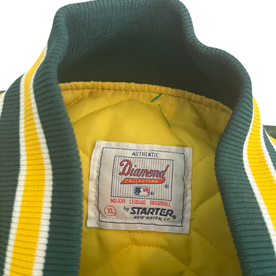 VINTAGE Oakland A's Satin Starter Brand Jacket (XL)