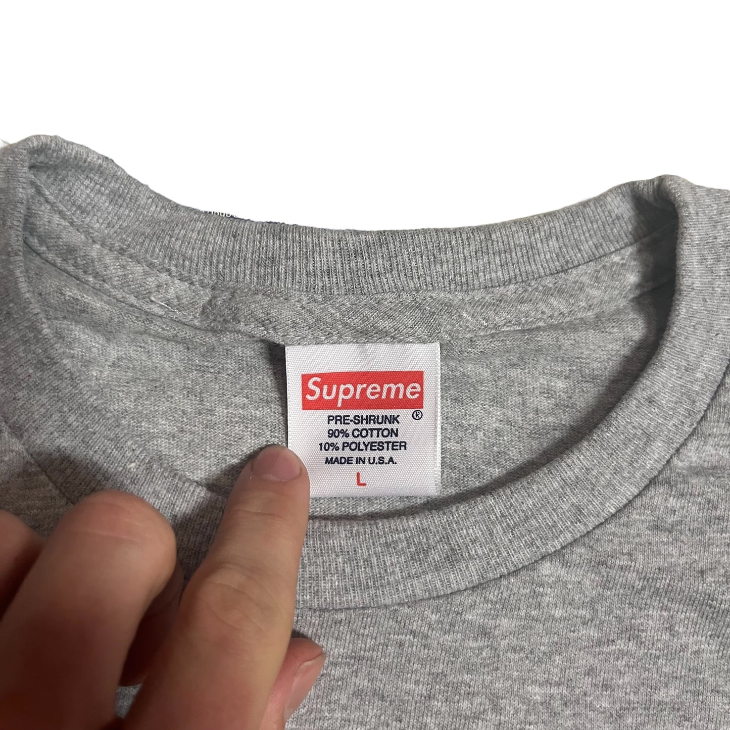 SAMPLE Supreme x KRS One Knowledge Reigns Supreme T-Shirt - Heather Grey (Large)