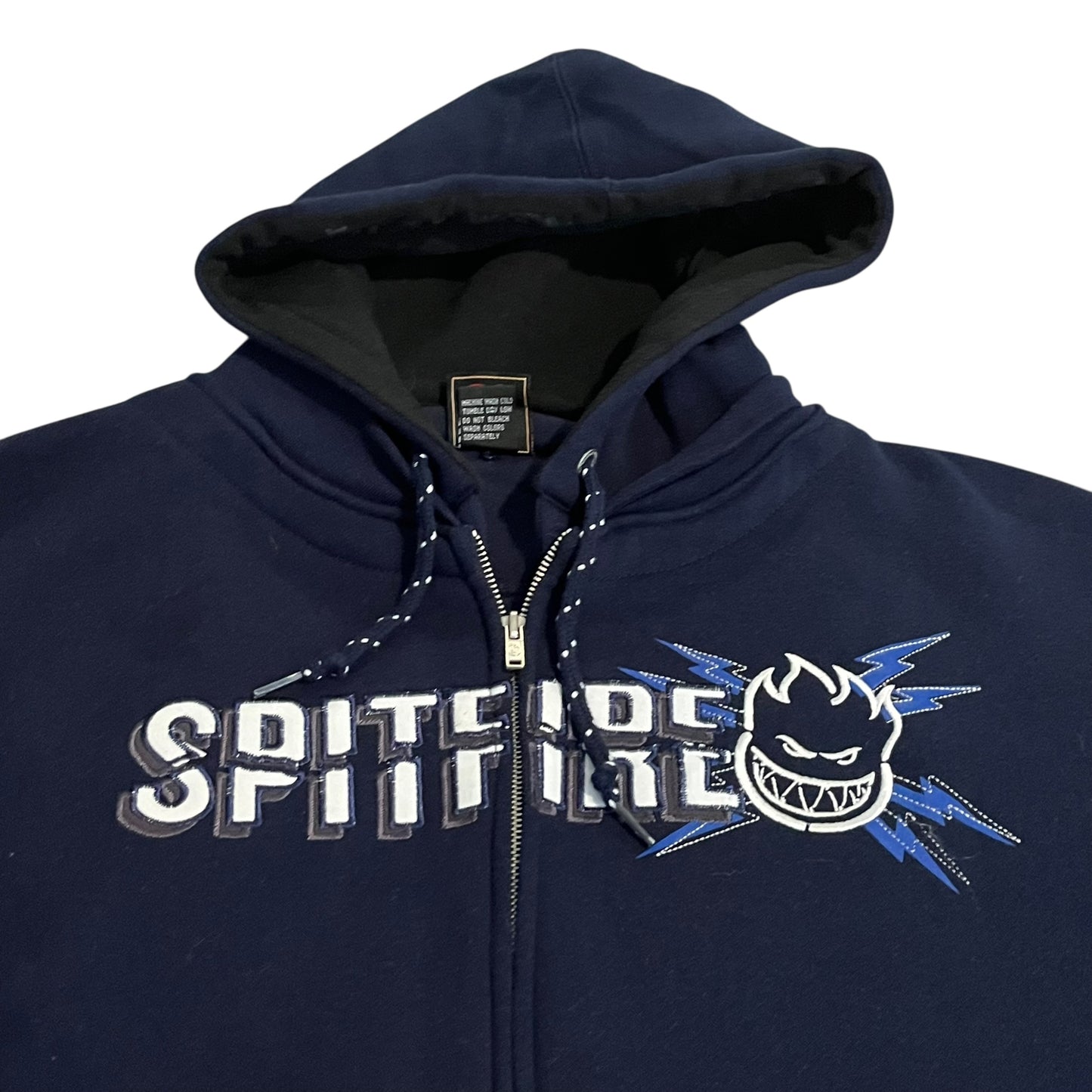 VINTAGE Spitfire Wheels Utility Skate Zip Up Hoodie (Large)
