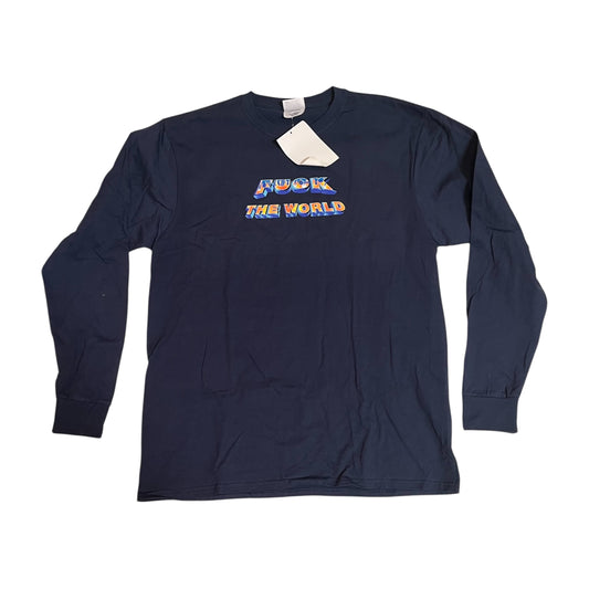 SAMPLE Supreme F The World Long Sleeve T-Shirt - Navy (Large)
