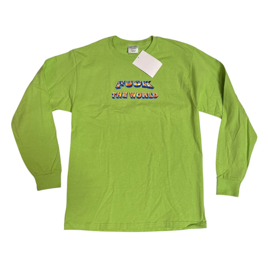 SAMPLE Supreme F The World Long Sleeve T-Shirt - Lime Green (Large)