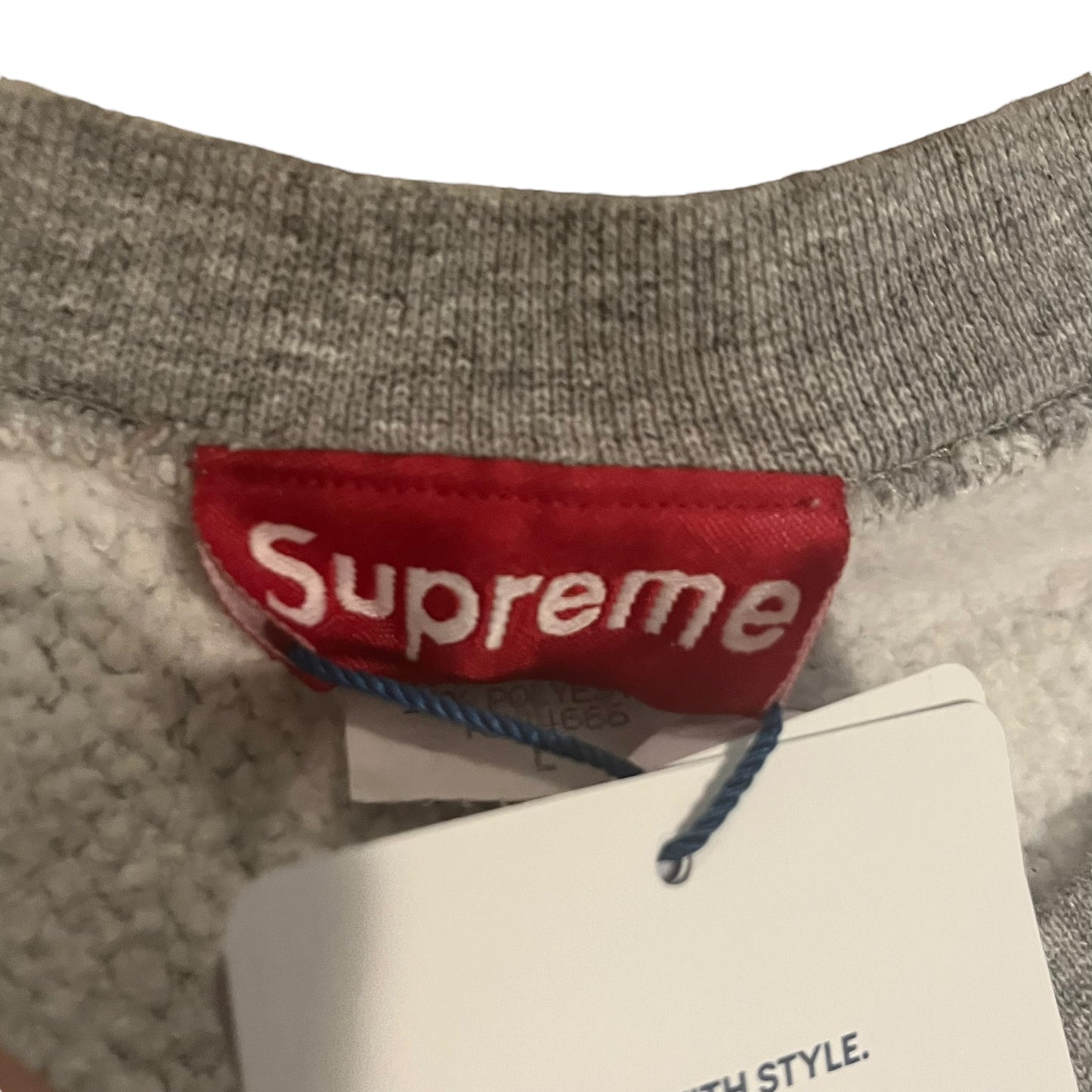 Supreme Orange on Grey Box Logo Sweatshirt (Large)