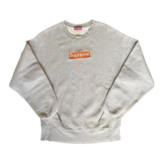 Supreme Orange on Grey Box Logo Sweatshirt (Large)