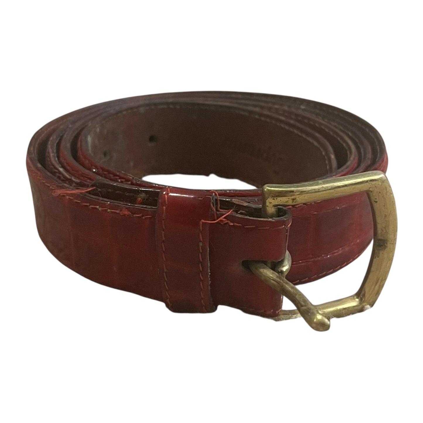 Supreme Croc Leather Belt - L / XL (Red)