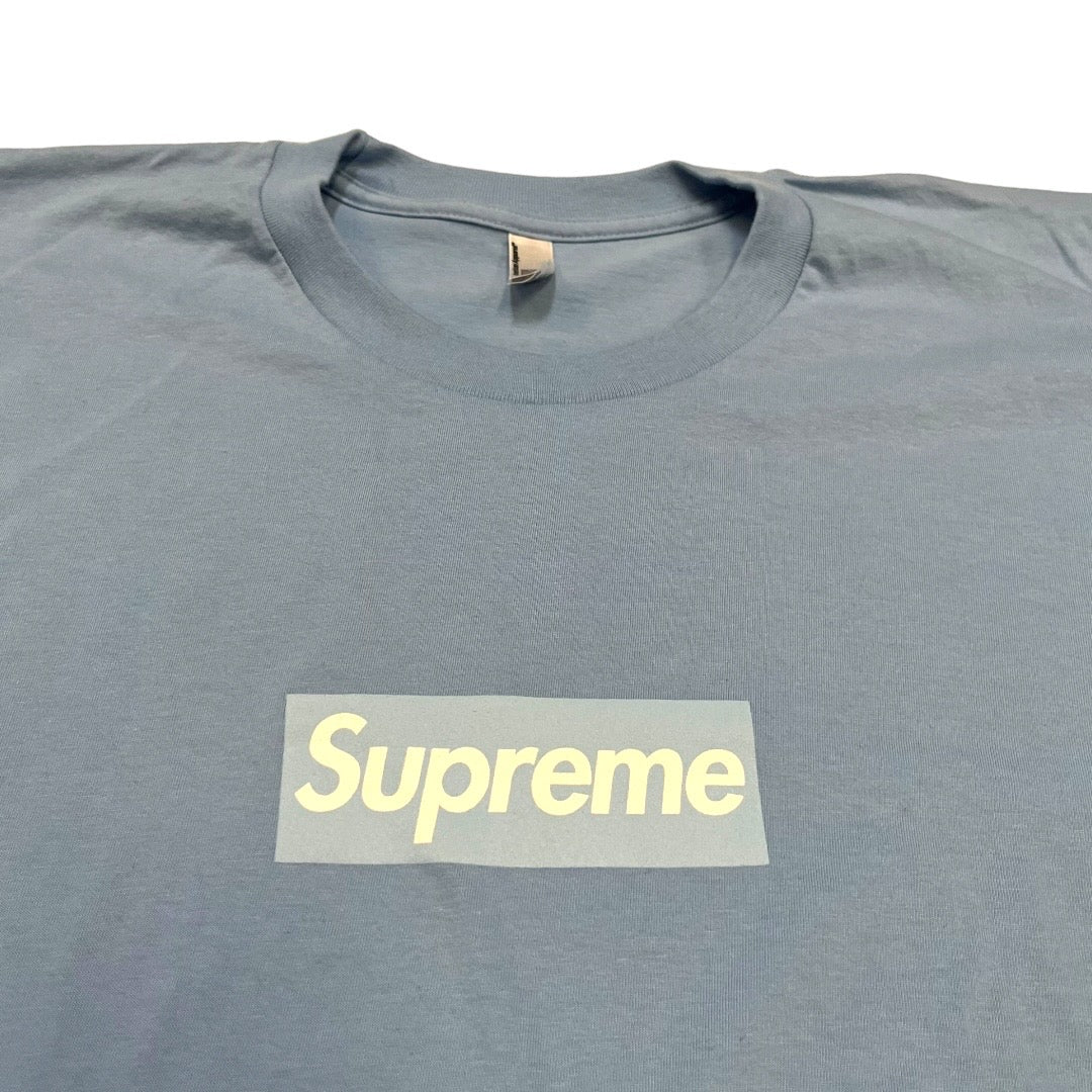 SAMPLE Supreme 20th Anniversary Light Blue on Blue Box Logo T-Shirt - SS14