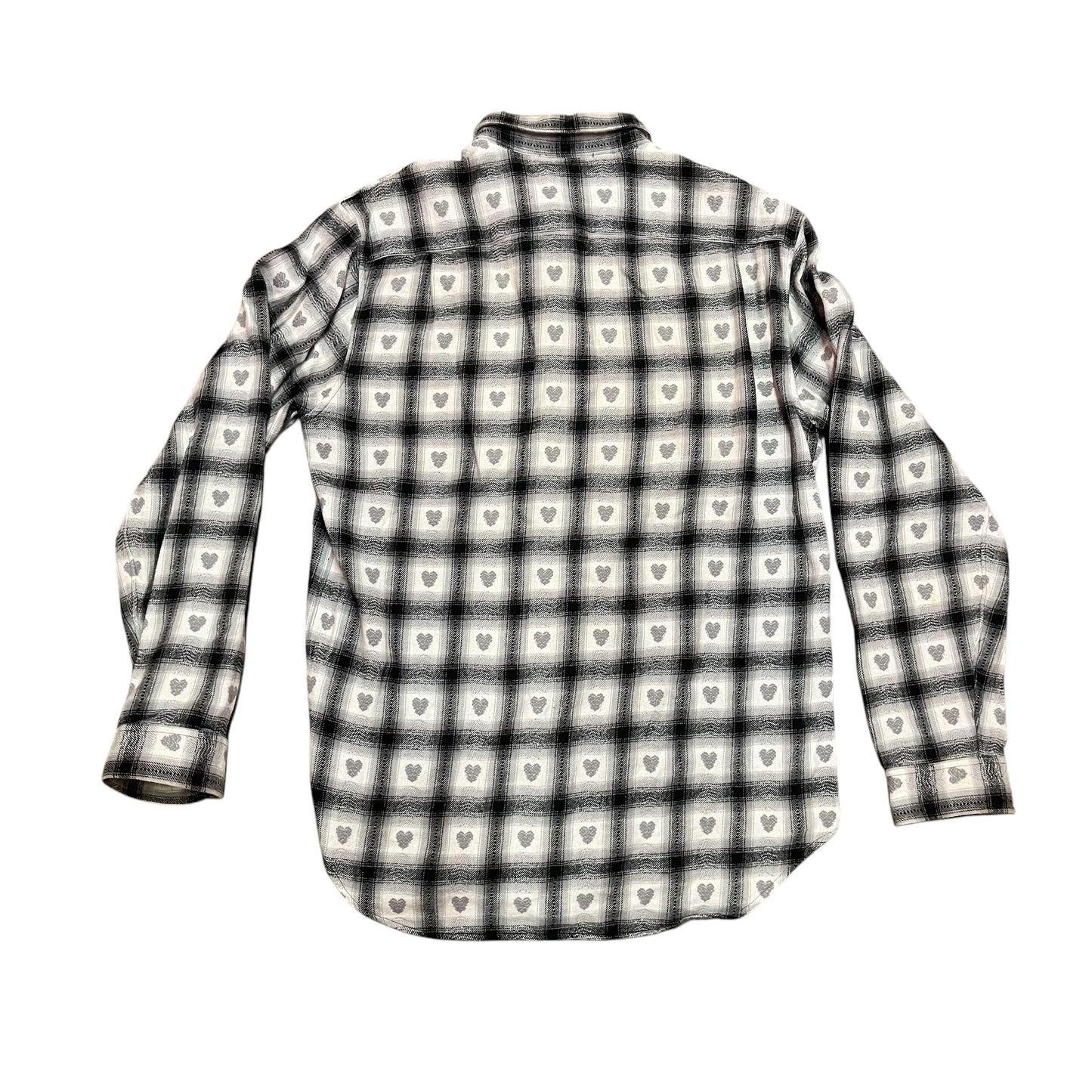 Supreme Hearts Button Down Flannel - Grey (Large)