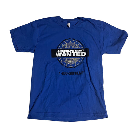 SAMPLE Supreme America's Most Wanted T-Shirt - Royal Blue (Large)