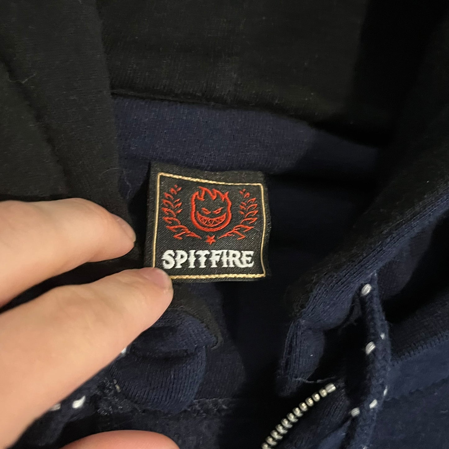 VINTAGE Spitfire Wheels Utility Skate Zip Up Hoodie (Large)