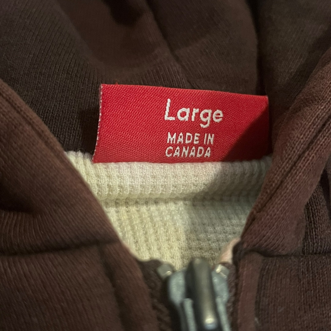 VINTAGE Supreme "Carhartt" Thermal Lined Zip Up Hoodie (Large)