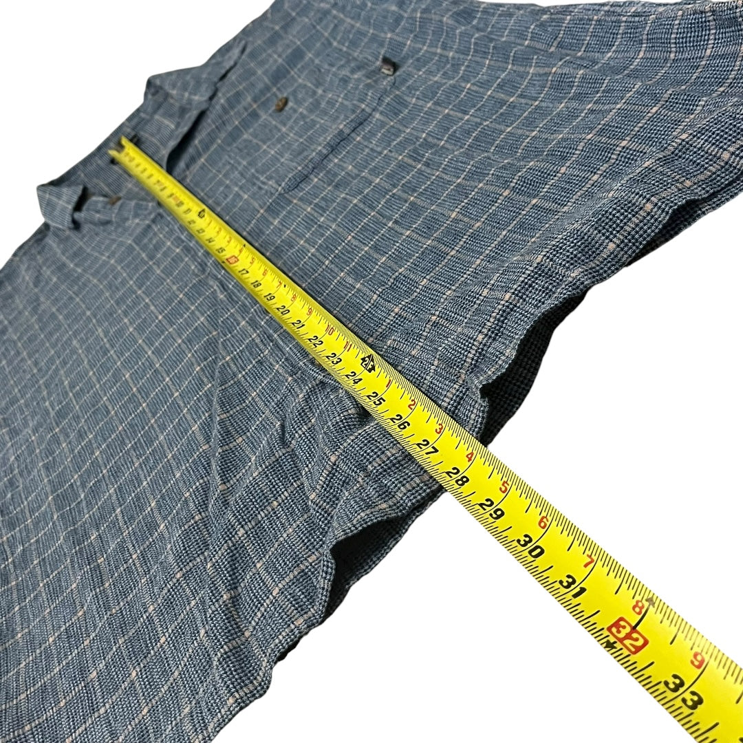 VINTAGE Patagonia Organic Cotton Plaid Button Up Shirt - Blue (Large)