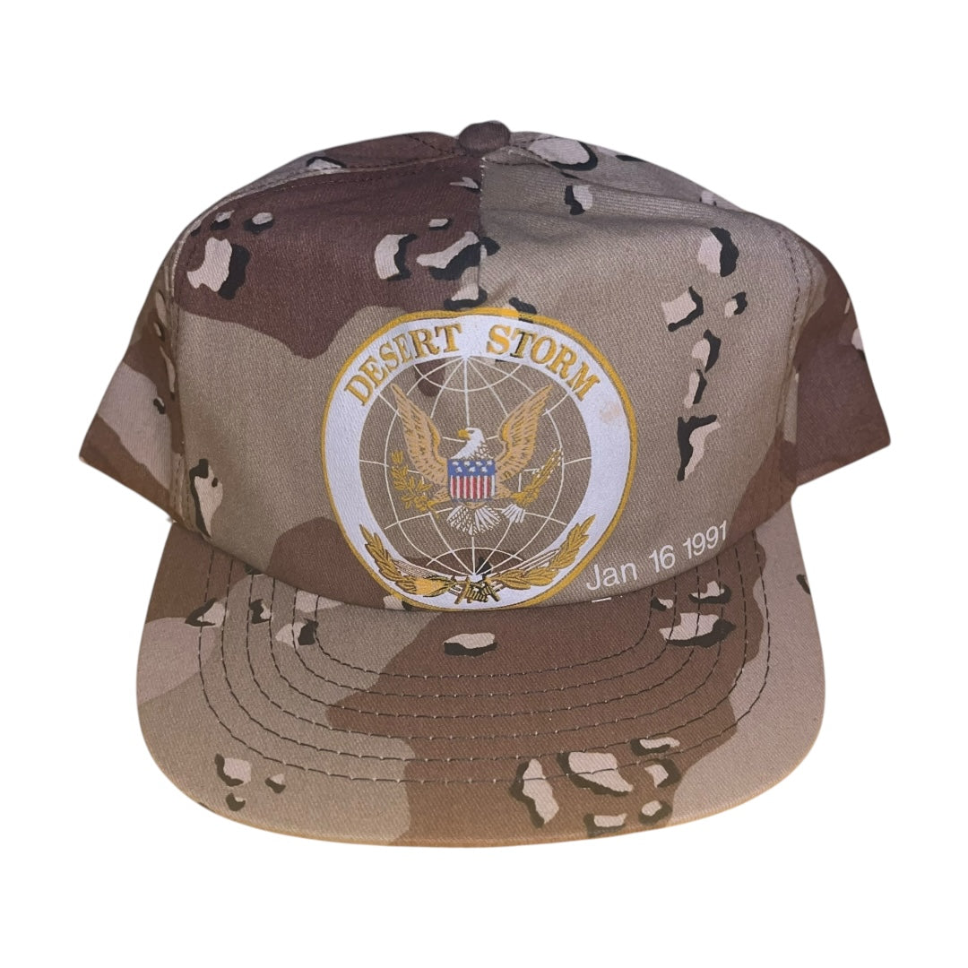 VINTAGE Operation Desert Storm Camo Snapback Hat