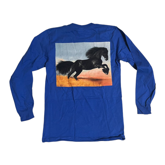 Supreme Stallion Long Sleeve T Shirt - Royal Blue