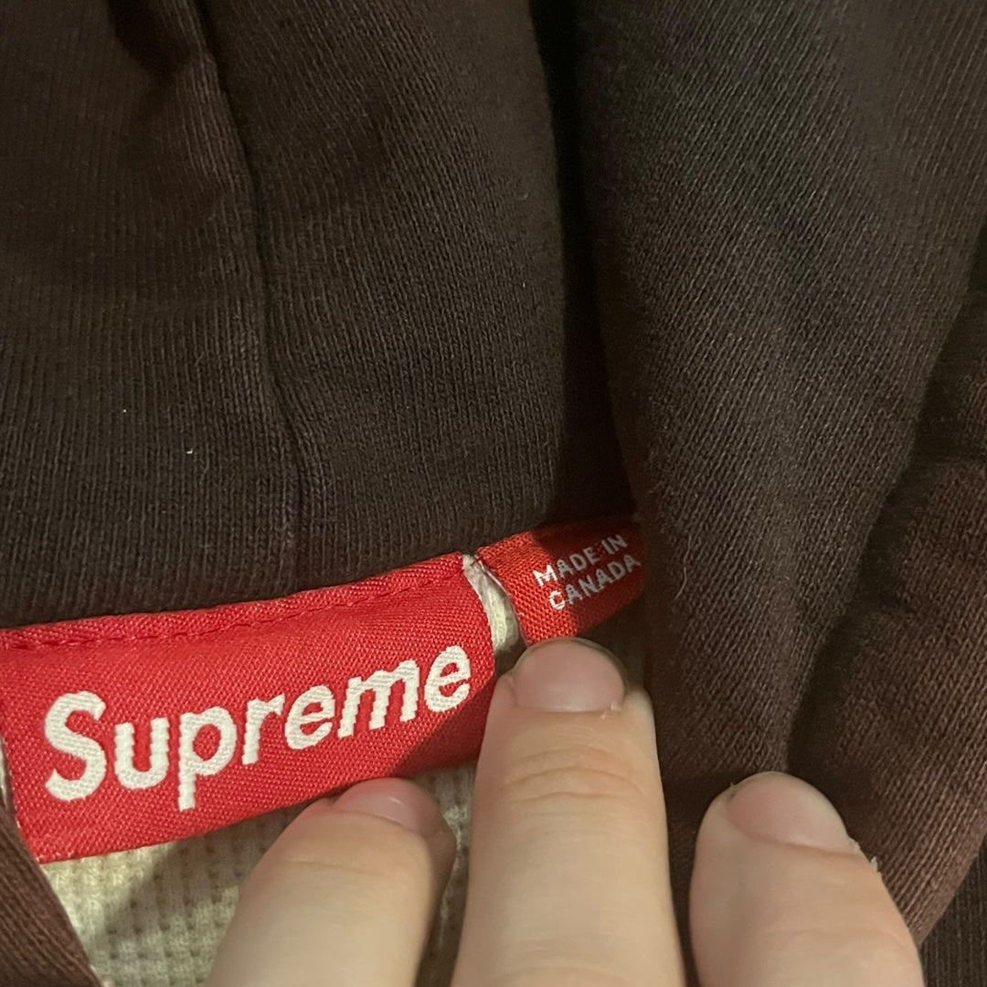 VINTAGE Supreme "Carhartt" Thermal Lined Zip Up Hoodie (Large)