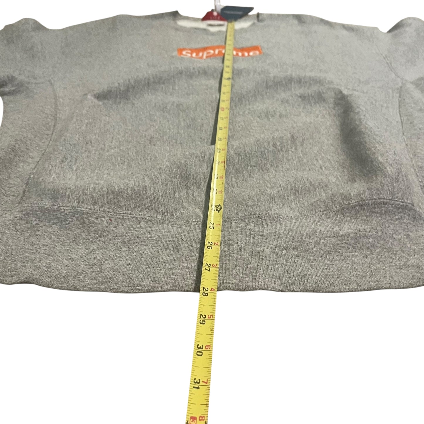 Supreme Orange on Grey Box Logo Sweatshirt (Large)